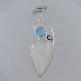 Rainbow Moonstone Silver Designer Pendant