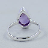 Amethyst Checkerboard Cut Plain Ring