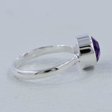 Amethyst Checkerboard Cut Plain Ring