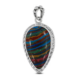 Rainbow Calsilica 925 Sterling Silver Pendant