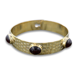 Natural Hessonite Sterling Silver Cuff Bangle Jewelry