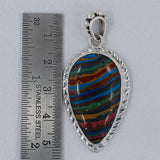 Rainbow Calsilica 925 Sterling Silver Pendant