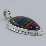 Rainbow Calsilica 925 Sterling Silver Pendant