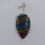 Rainbow Calsilica 925 Sterling Silver Pendant