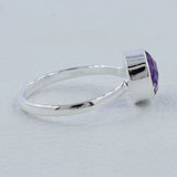 Amethyst Checkerboard Cut Plain Ring