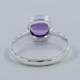 Amethyst Checkerboard Cut Plain Ring