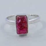 Raw Cobalto Calcite Druzy Silver Ring