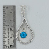 Natural Rainbow Moonstone Silver Pendant