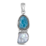 925 Sterling Silver Larimar Pendant