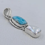 925 Sterling Silver Larimar Pendant