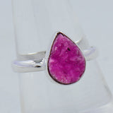 Raw Cobalto Calcite Druzy Silver Ring