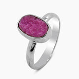 Raw Cobalto Calcite Druzy Silver Rings