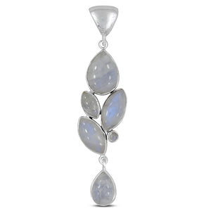 Rainbow Moonstone Silver Pendant