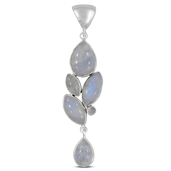 Rainbow Moonstone Silver Pendant