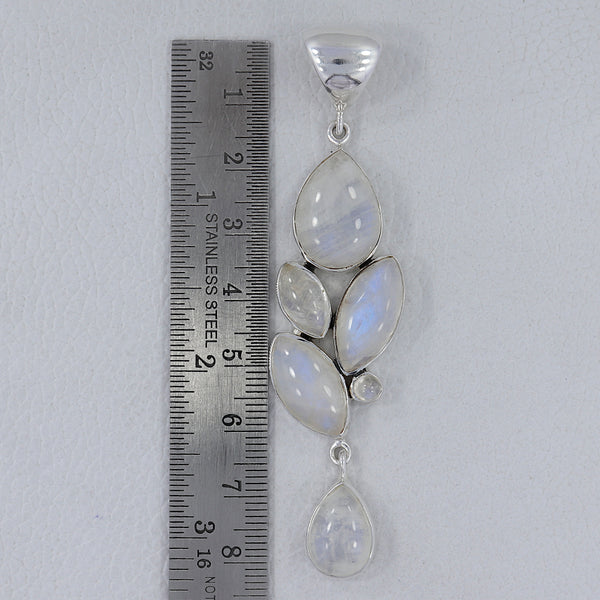 Rainbow Moonstone Silver Pendant