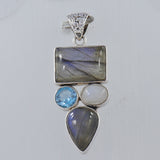 Labradorite Gemstone Silver Pendant