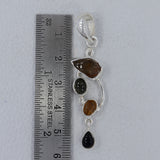 Multi Tourmaline Gemstone Silver Pendant