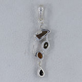 Multi Tourmaline Gemstone Silver Pendant