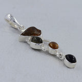 Multi Tourmaline Gemstone Silver Pendant