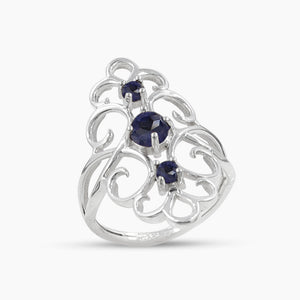 Iolite Gesmtone Silver Womens Rings