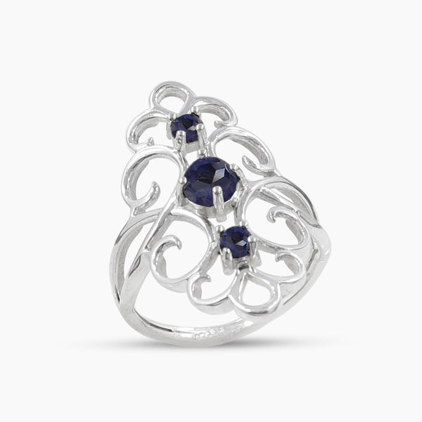 Iolite Gesmtone Silver Womens Rings
