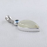 Rainbow Moonstone, Blue Topaz Gemstone Pendant 925 Sterling Silver