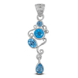 Swiss Blue Topaz 925 Sterling Silver Pendant