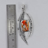 Rainbow Moonstone Silver Pendant