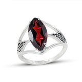 Natural Garnet Silver Ring