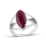 Natural Garnet Silver Ring