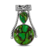 Green Copper Turquoise 925 Sterling Silver Pendant