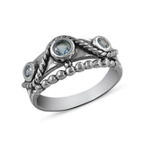 Blue Topaz Silver Ring