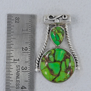 Green Copper Turquoise Silver Pendants