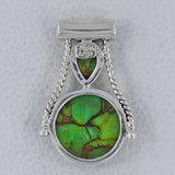 Green Copper Turquoise 925 Sterling Silver Pendant