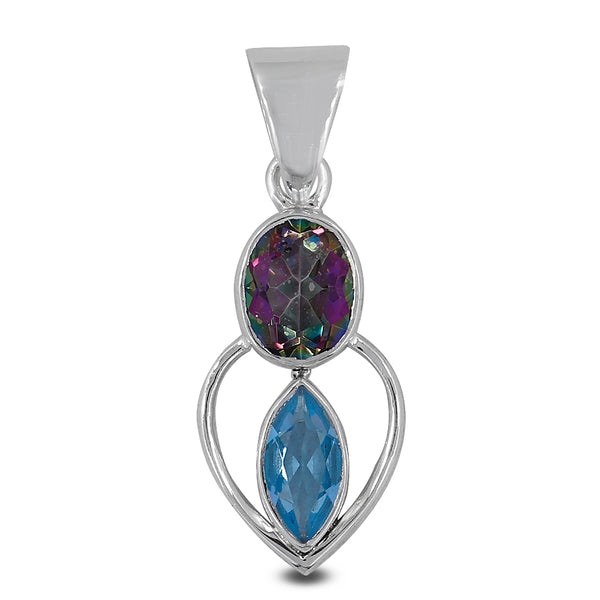 925 Sterling Silver Mystic Quartz Pendant
