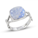 Rainbow Moonstone Silver Ring