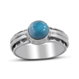 Genuine Larimar Silver Ring