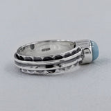 Genuine Larimar Silver Ring