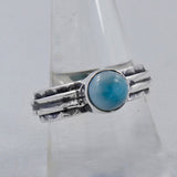 Genuine Larimar Silver Ring