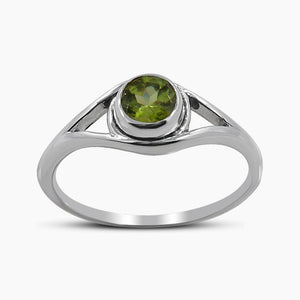 Natural Peridot Silver Rings