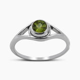 Natural Peridot Silver Rings