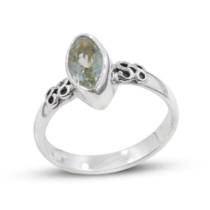 Green Amethyst Silver Rings