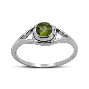 Natural Peridot Silver Rings