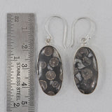 Black Coral Silver Earrings