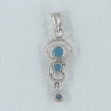 925 Silver Blue Topaz Pendant