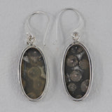 Black Coral Silver Earrings