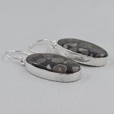 Black Coral Silver Earrings