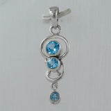 925 Silver Blue Topaz Pendant