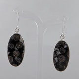 Black Coral Silver Earrings