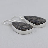 Black Coral Silver Earrings